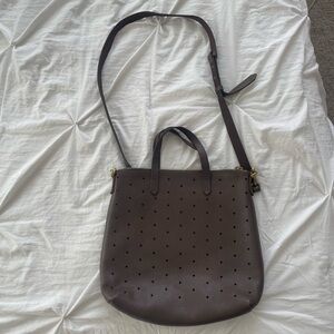 Madewell Transport Crossbody Tote Bag Perforated Holepunch